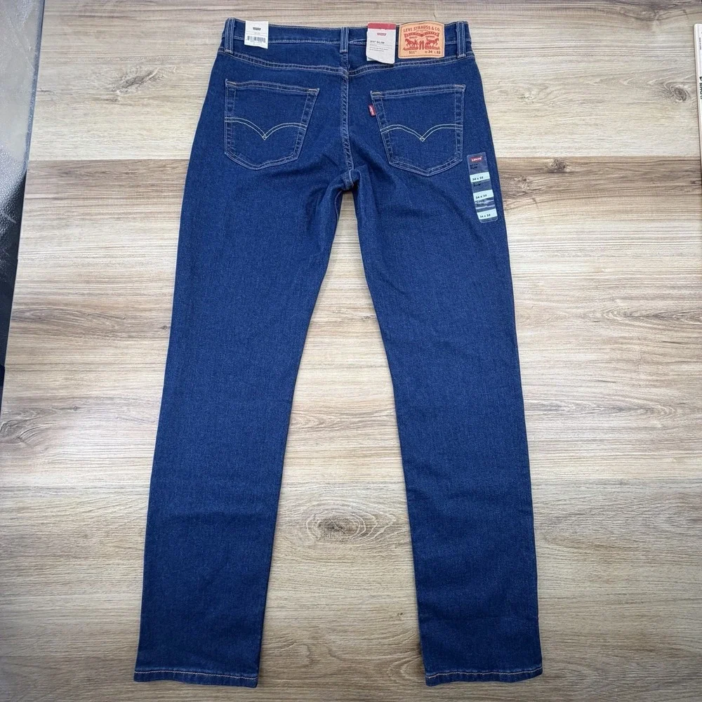 Levis 511 Slim Fit Jeans Slim Fit Stretch Jeans Blue Dark Wash 045113329 34x32